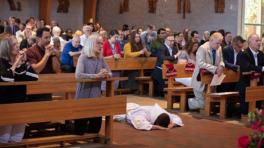 Father Casey Cole was ordained to the Franciscan Order June 22 at Immaculate Conception Catholic Church in Durham.