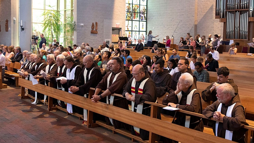 Father Casey Cole was ordained to the Franciscan Order June 22 at Immaculate Conception Catholic Church in Durham.