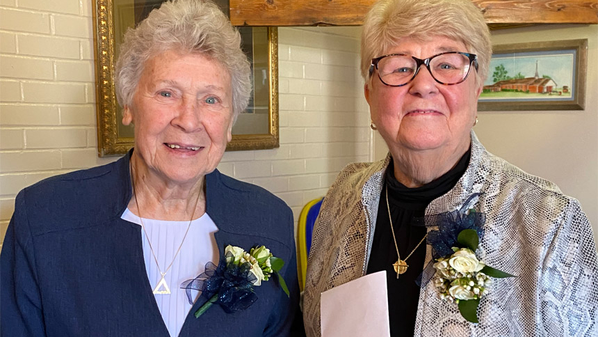 Two honored at jubilee Mass 2022