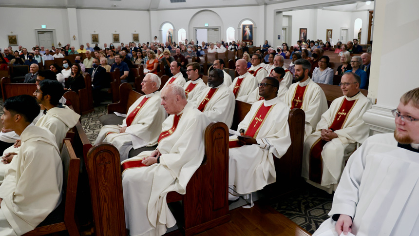 New altar is blessed to celebrate 25th anniversary of church building at St. Michael.