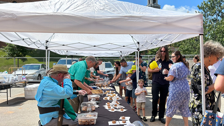 Cathedral parish center receives visitors, blessings