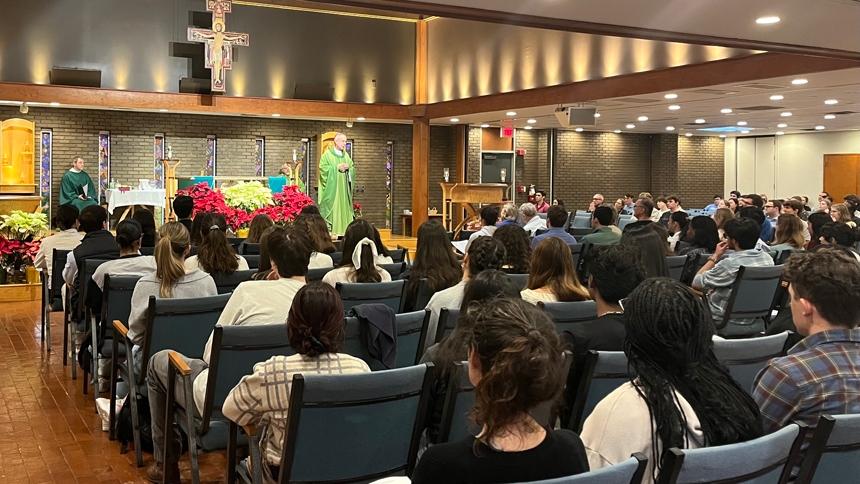 Bishop visits university students