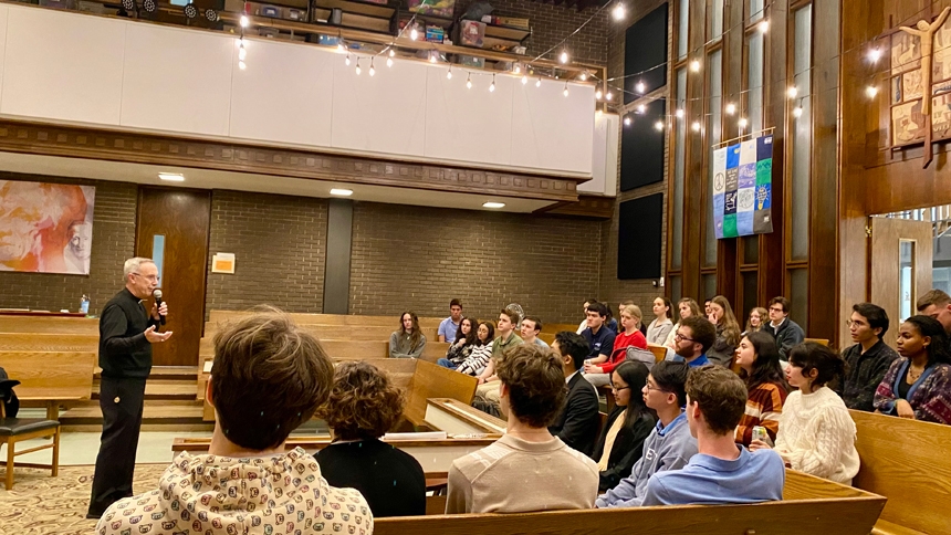 Bishop visits university students