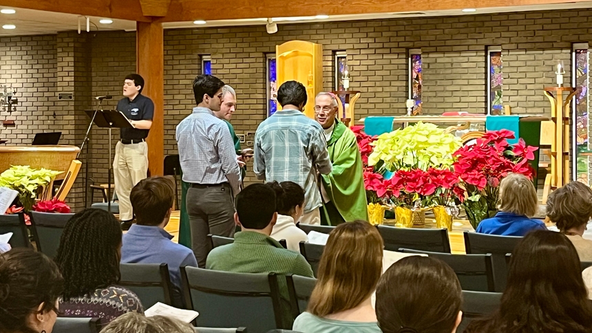 Bishop visits university students