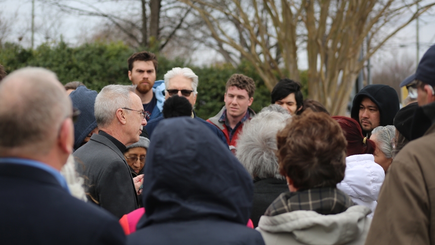 Bishop joins parishioners in 40 Days for Life vigil