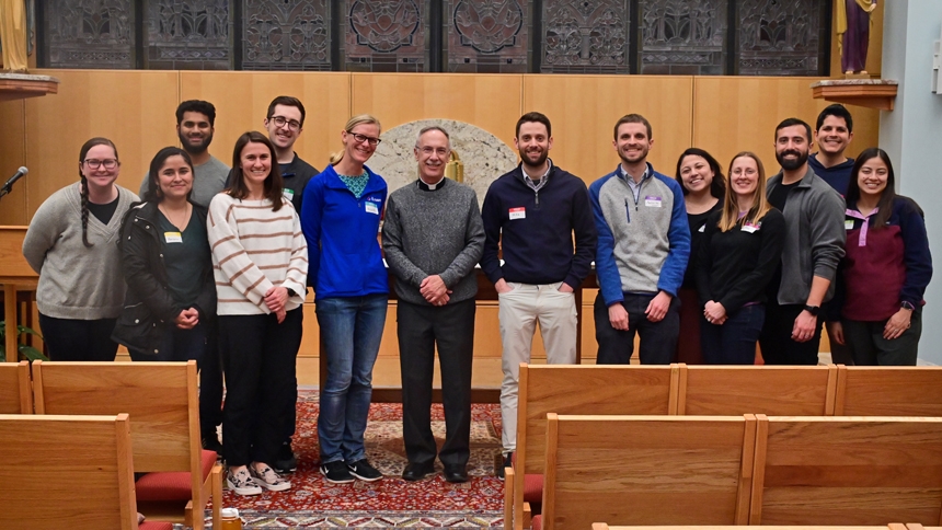 Bishop meets with Frassati Young Adult Group for Q&A in Apex