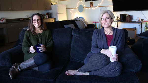 Janine McGann (left) and Liz Sams are mothers and youth ministers in the Raleigh area. 